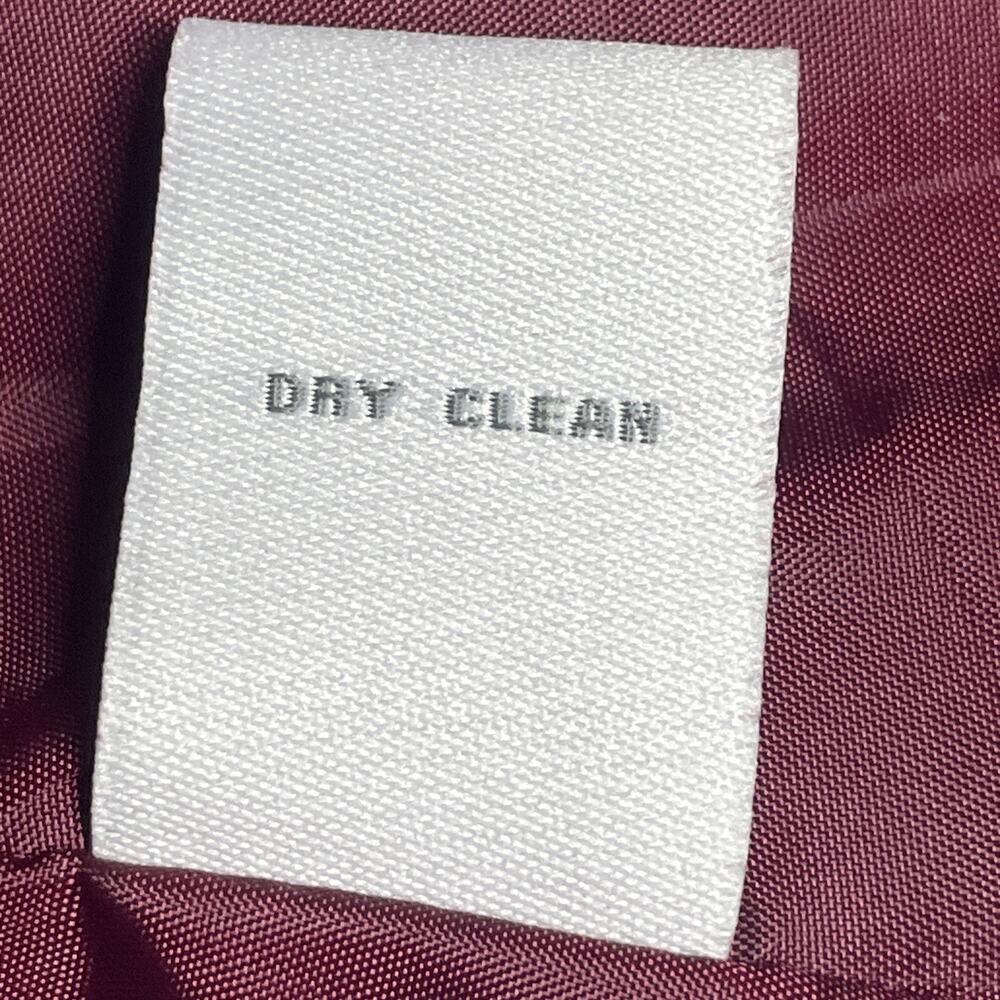 Dress Barn XL Burgundy Faux Suede Jacket w/Black Scrollwork Embroidery Mandarin - Picture 9 of 10